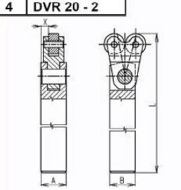 Obrázek pro produkt Držák vroubkovacích koleček 241632 DVR 20-2 typ C /231.044/