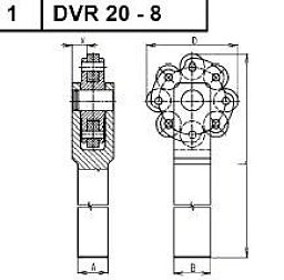 Obrázek pro produkt Držák vroubkovacích koleček 241632 DVR 20-8 /231.013/