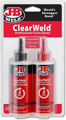 Obrázek pro produkt J-B WELD 50240H dvousložkové epoxidové lepidlo bezbarvé ClearWeld ( 2x118ml )