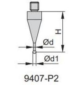 Obrázek pro produkt Dotek 19,5x1mm s rubínovou kuličkou INSIZE 9407-P2 pro sondy 9407