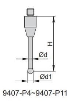 Obrázek pro produkt Dotek 20x4mm s rubínovou kuličkou INSIZE 9407-P7 pro sondy 9407