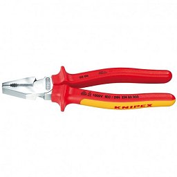 Obrázek pro produkt KNIPEX 0206225 silové kombinované kleště VDE 225mm ( chrom )