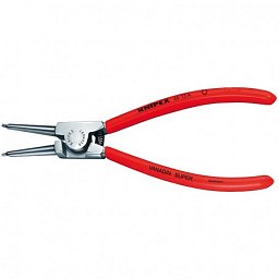 Obrázek pro produkt KNIPEX 4613A1 Kleště na pojistné kroužky, pro hřídele 10-25 mm, rovné hroty ( rukojeti potažené plastem + chrom )