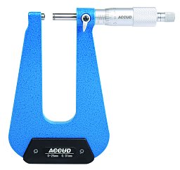 Obrázek pro produkt ACCUD 336-001-01 mikrometr 0-25mm / 100mm na měření plošných materiálů R/F (0.01mm)