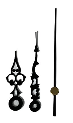 Obrázek pro produkt MetalCraft MC1245 sada ručiček - hodinová, minutová, sekundová (pro ciferník 126mm)