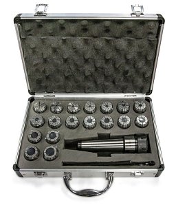 Obrázek pro produkt Sada upínače MK2/M10/ER32 a kleštin 3-20 mm (18 ks)