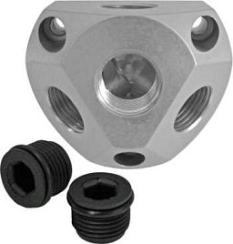 Obrázek pro produkt Rozvodná krabice s horním připojením 1/2" vnitřní závit  - 3 × 1/2" vnitřní závit
