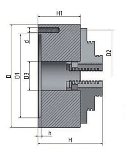 Obrázek pro produkt 3-čelisťové sklíčidlo s centrickým upínáním Ø 100 mm
