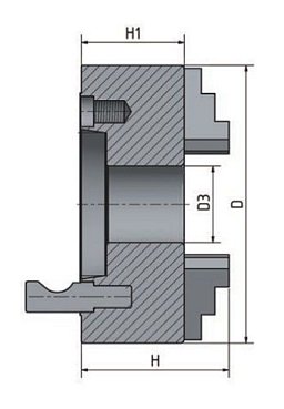 Obrázek pro produkt 3-čelisťové sklíčidlo s centrickým upínáním ø 200 mm Camlock 4